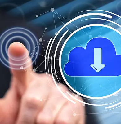 virtueller Klick auf Button mit Cloudsymbol